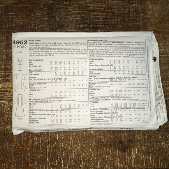 Simplicity Sewing Pattern 4962 Lara Croft Catwoman Cosplay Action Star 6-12UNCUT - Picture 2 of 2